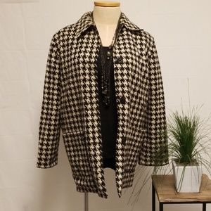 Kristen Blake Hound tooth Wool Blend Walking Coat